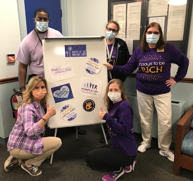 Education staff Purple Up for Military Children